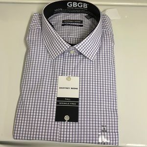 Geoffrey Beene purple plaid dress shirt